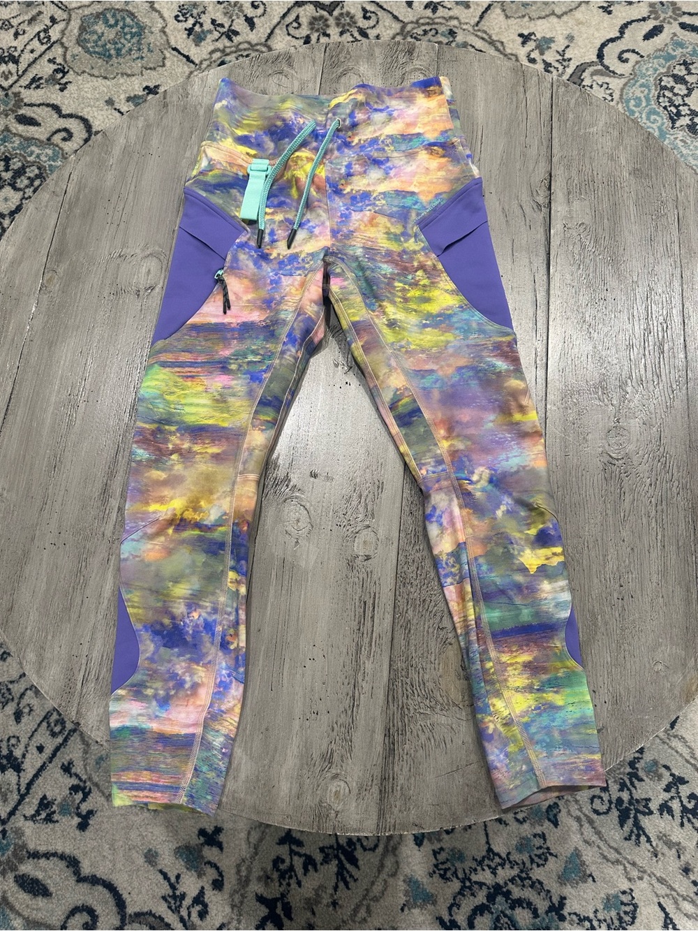 lululemon athletica Cargo super Highrise  Multicolor Watercolor Leggings